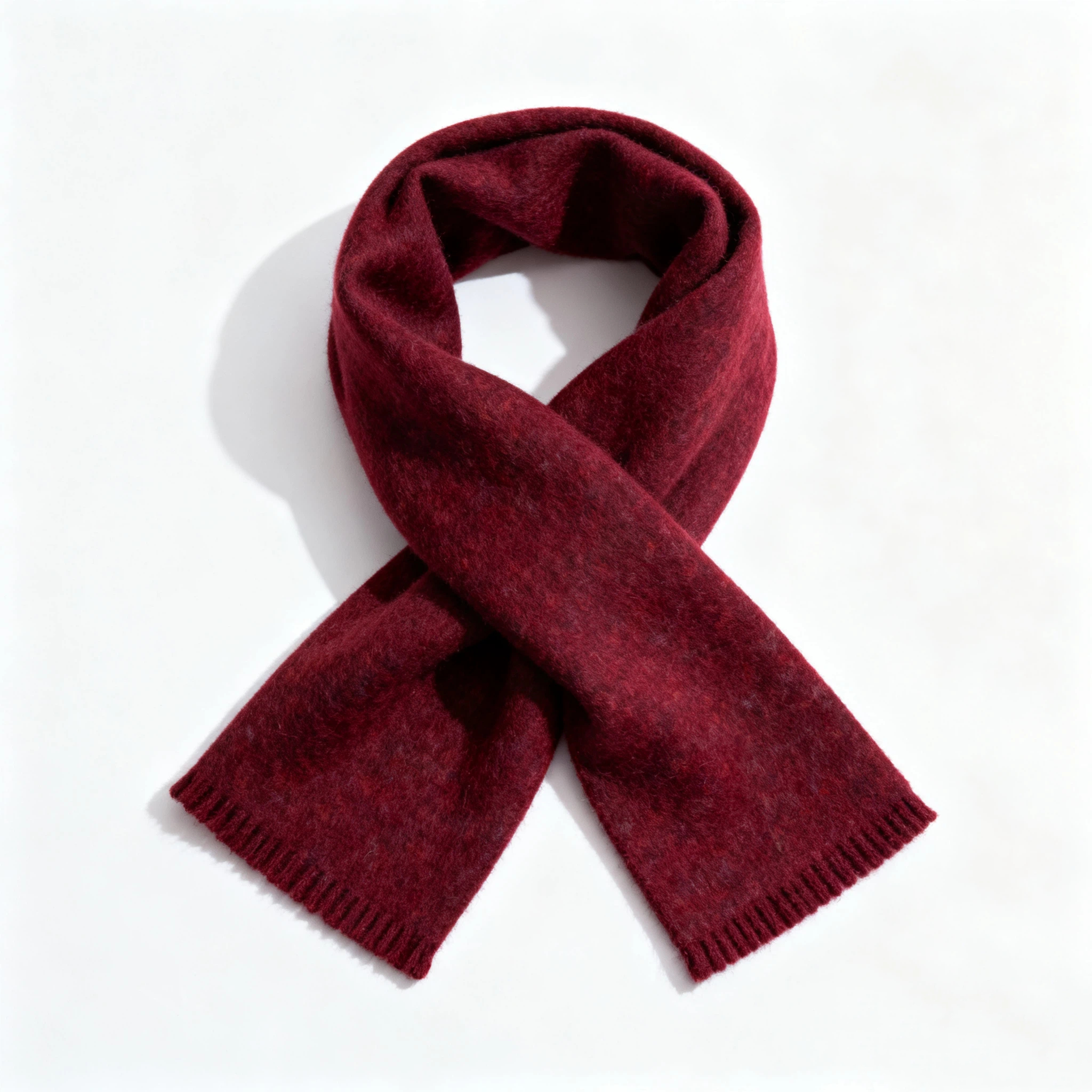 Wool Blend Burgundy Scarf