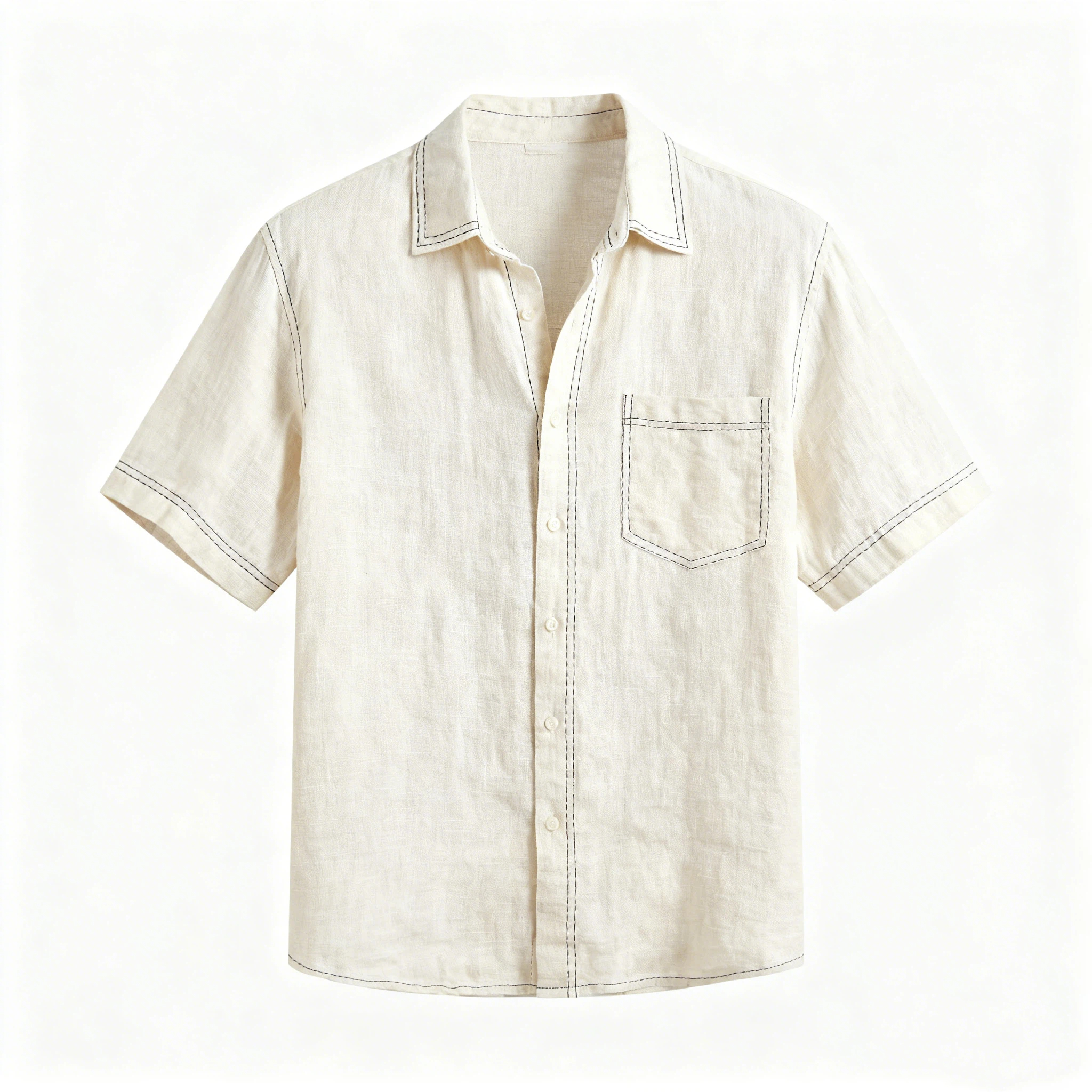 Men's Linen Short-Sleeve Shirt